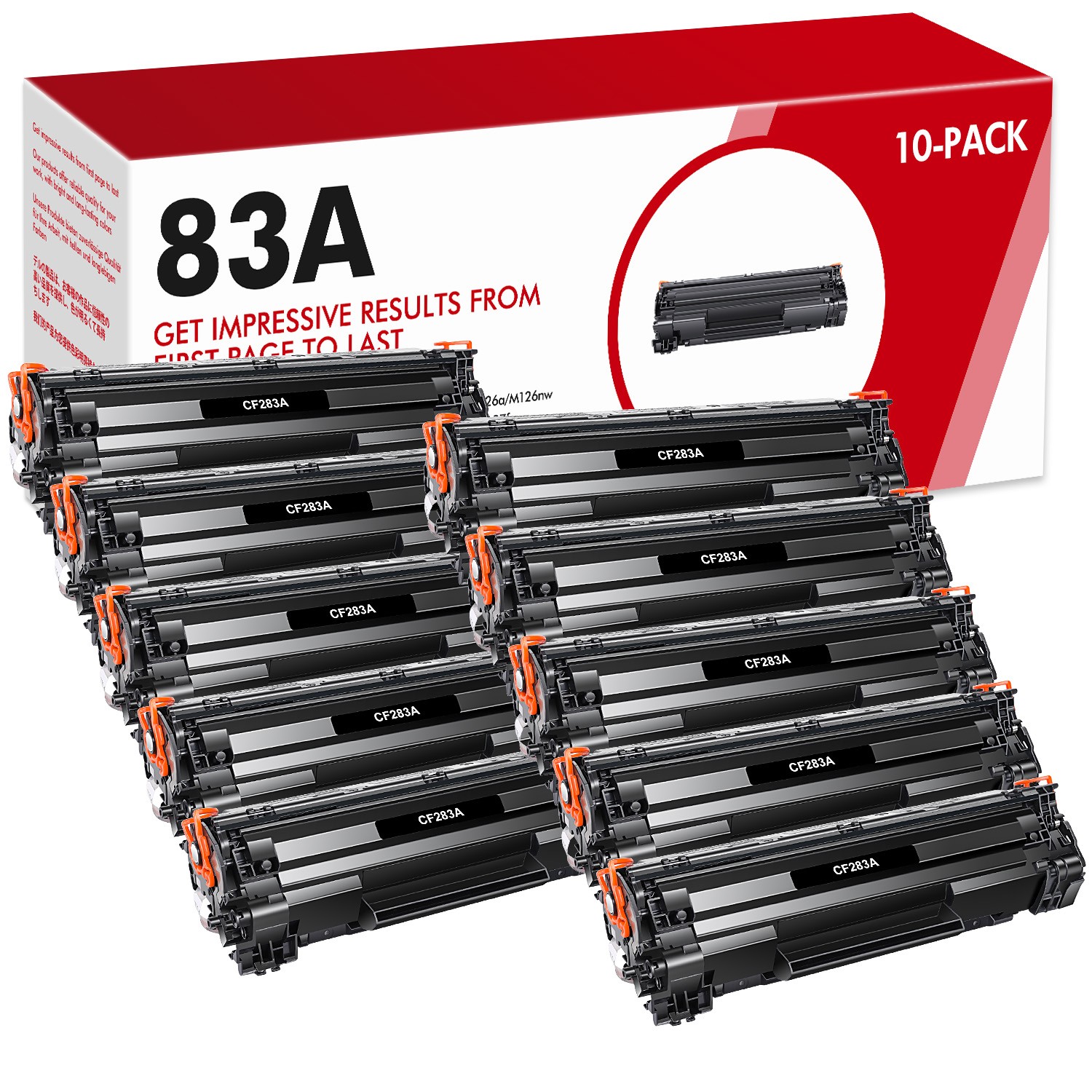 10 Black 83A CF283A Toner Cartridge For HP Laserjet Pro M201n M127fw M127fn mfp