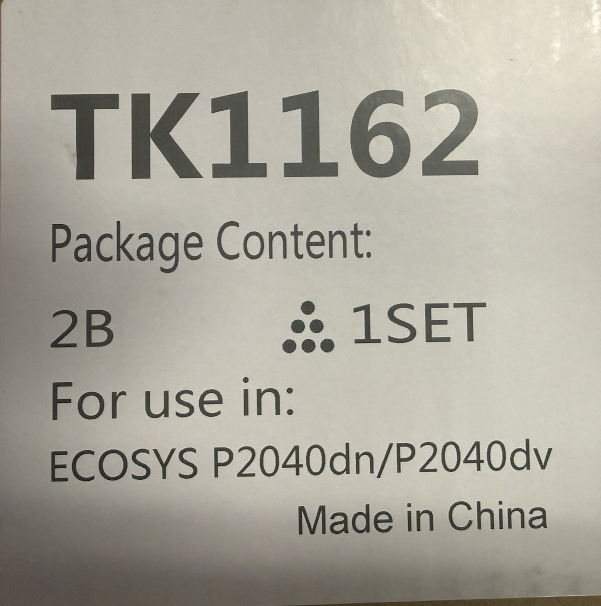 TK-1162 Black Compatible Toner Cartridge (2 Pack) for  ECOSYS P2040dn P2040dv