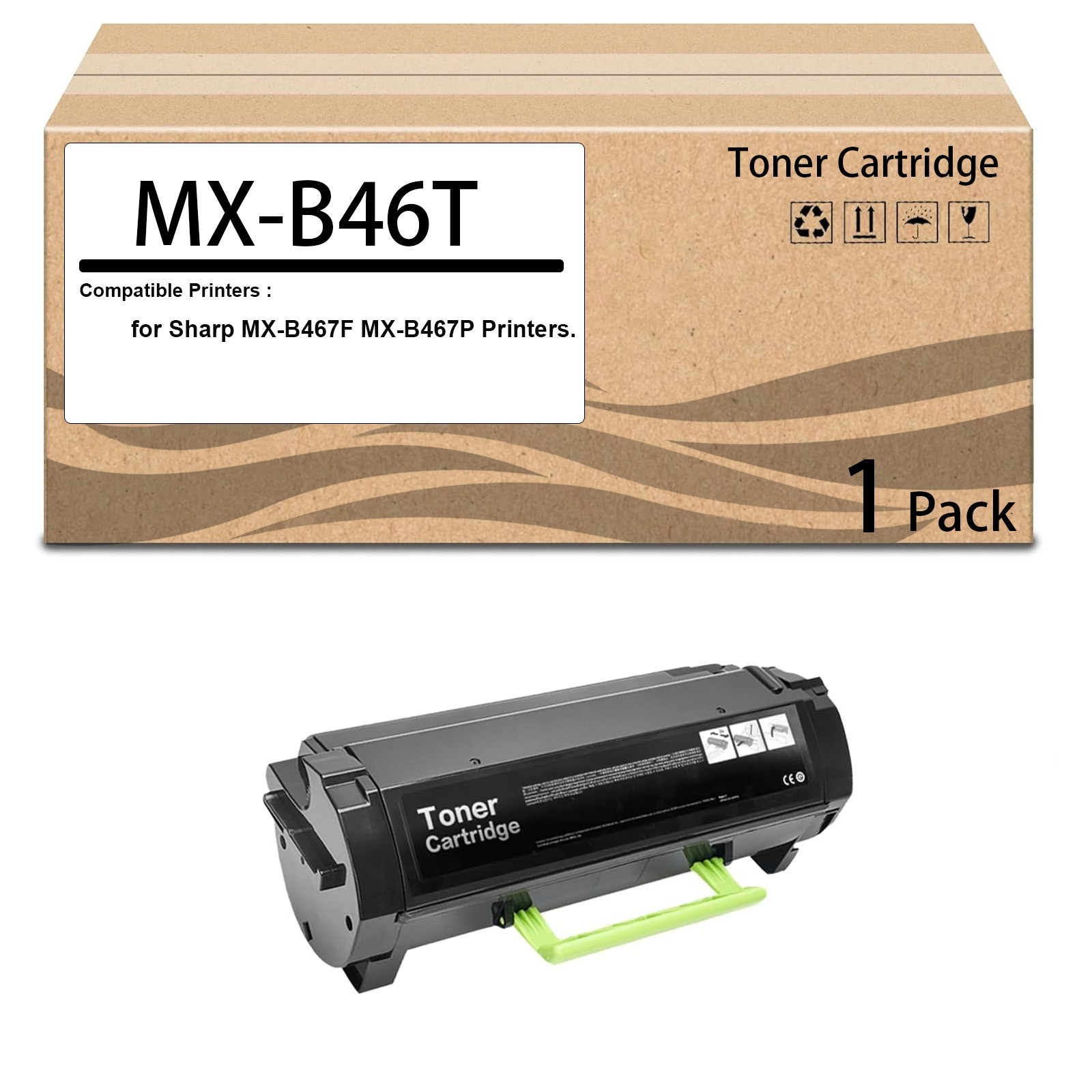 1 Pack MX-B46T MXB46T Toner Cartridge Compatible for Sharp MX-B467F MX-B467P