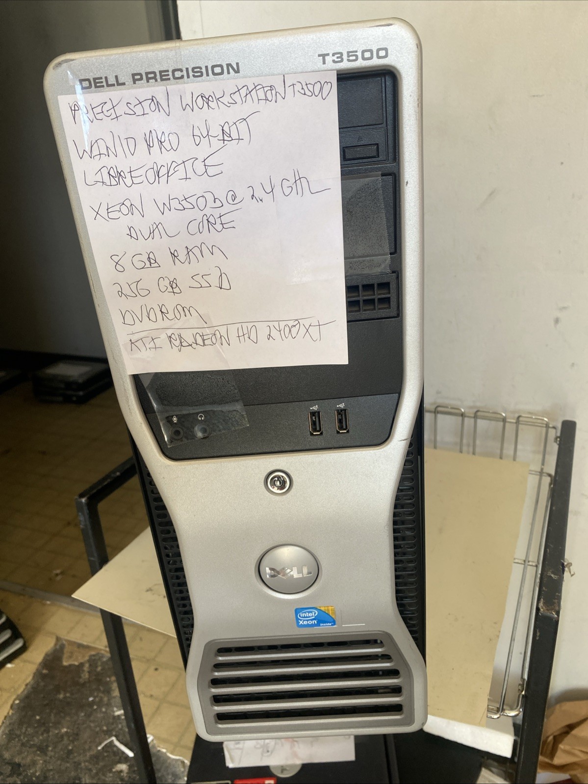 Dell Precision T3500 Intel Xeon W3503 2.4 GHz 8 GB DDR3 256GB SSD Workstation