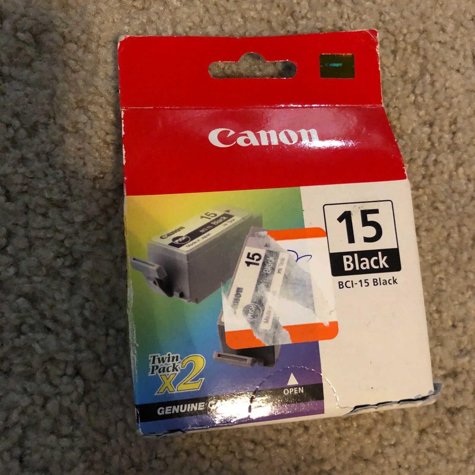 Canon BCI-15 Black Ink Cartridge Twin Pack 8190A003 ~ Genuine New Sealed