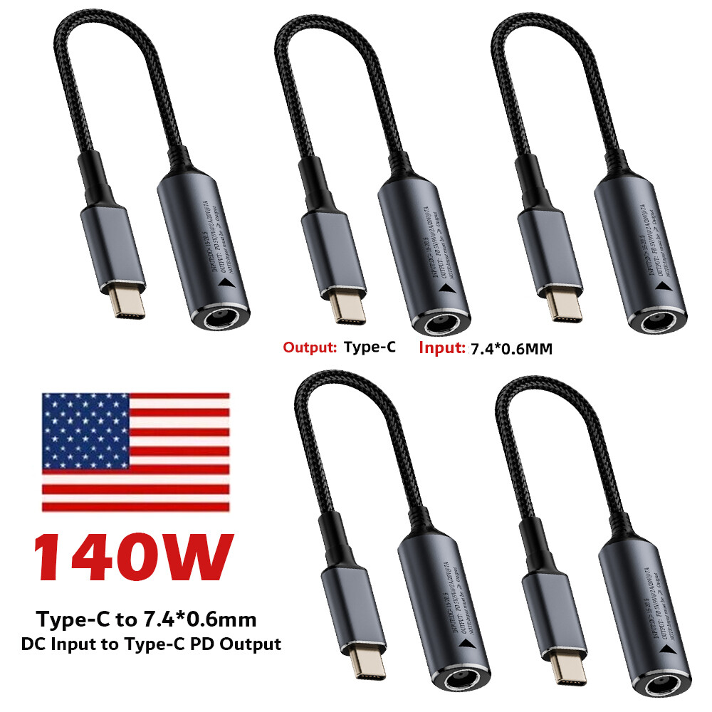5x 140W Laptop Charger Converter USB Type C Power Charging Cable Adapter 7406