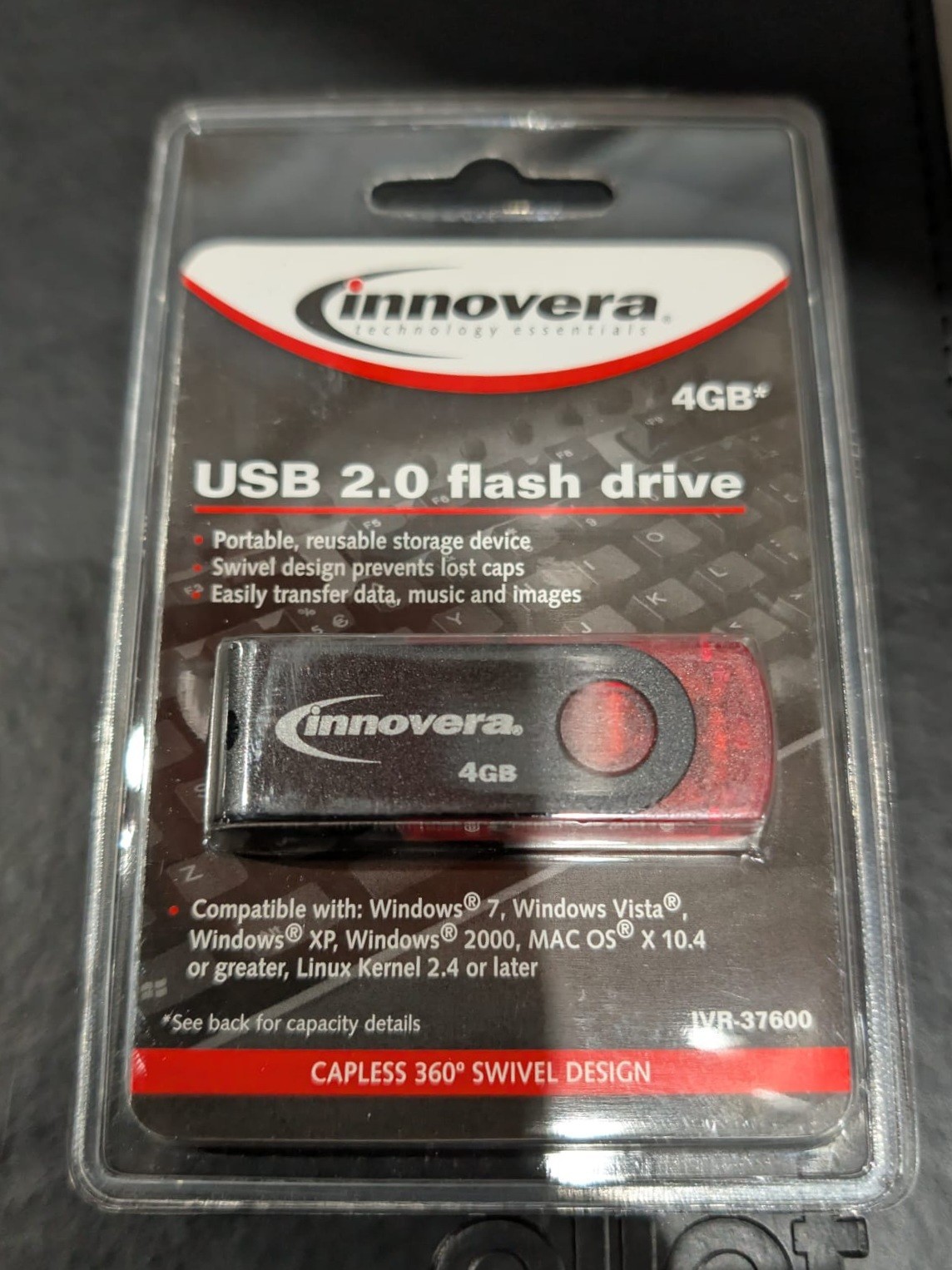 Lot of 120 Innovera Technology Essentials 4GB USB 2.0 Flash Drive