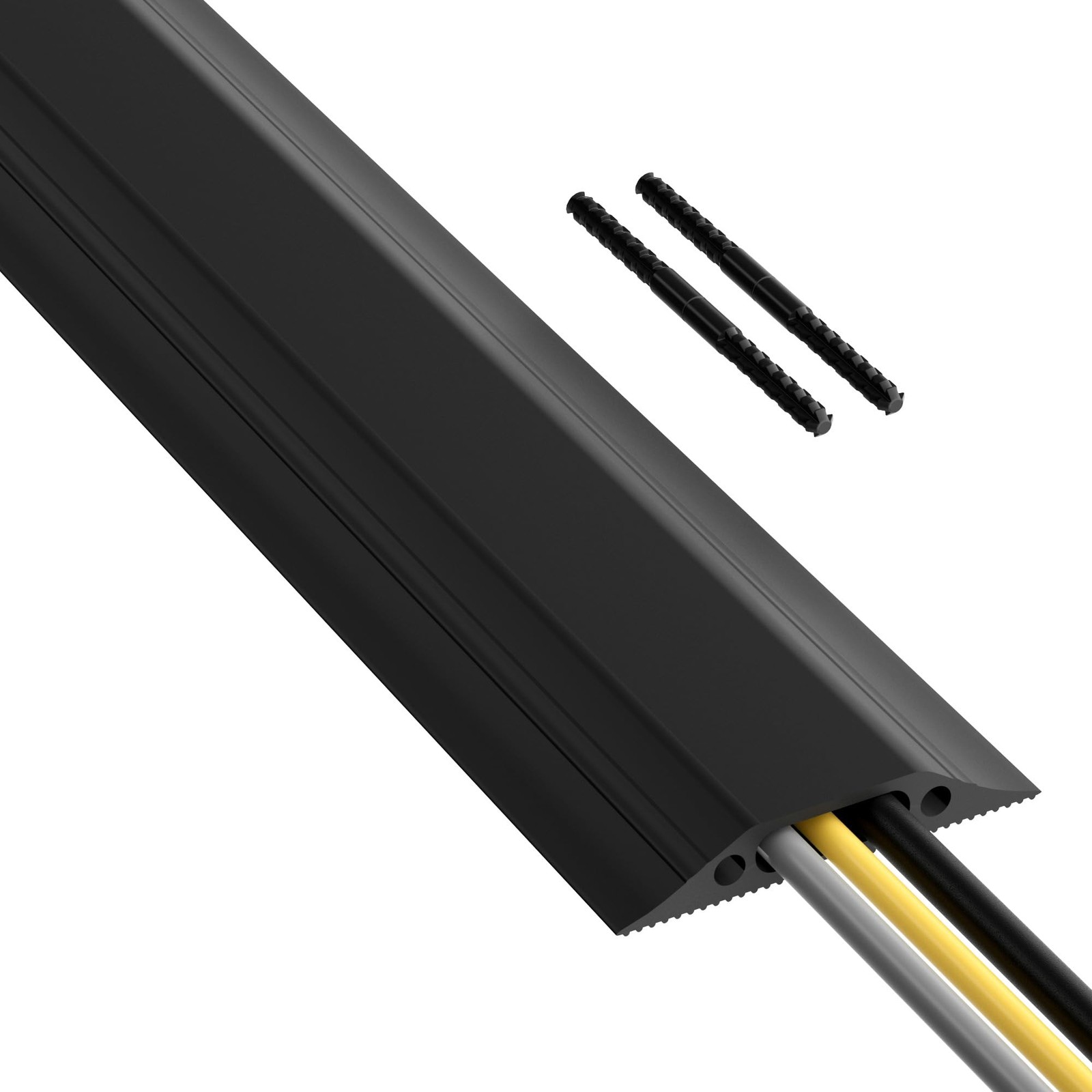 30 Foot Black Floor Cord Management Cover Heavy Duty Cable Protector