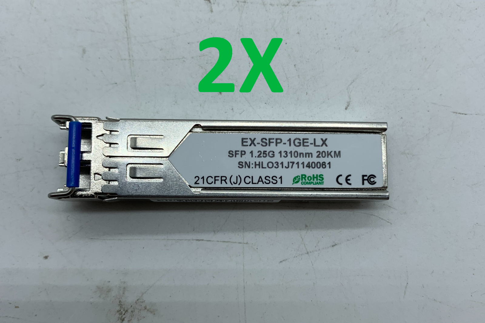 LOT OF 2 EX-SFP-1GE-LX Transceiver Modules w/ 