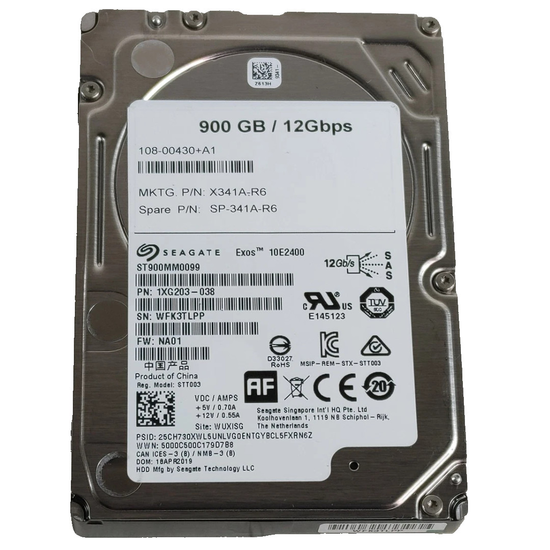 Seagate NETAPP X341A-R6 SP-341A-R6 900GB 10K 12Gb/s 2.5" 108-00430 ST900MM0099