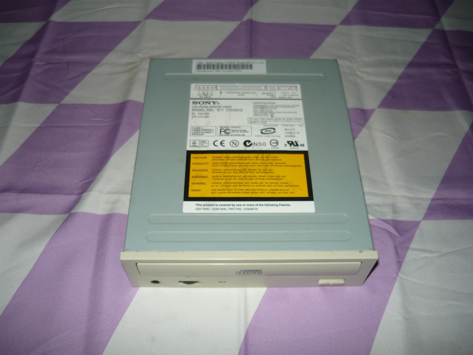 Sony CD-ROM Drive CDU5212 52X Optical Drive Used