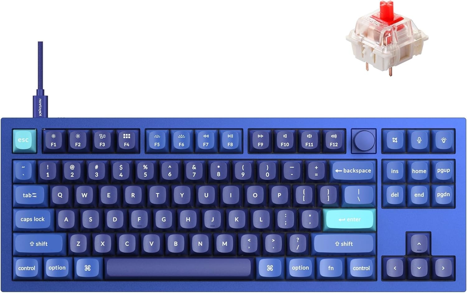 Keychron Q3 Wired Custom Mechanical Keyboard Knob Version, TKL Tenkeyless