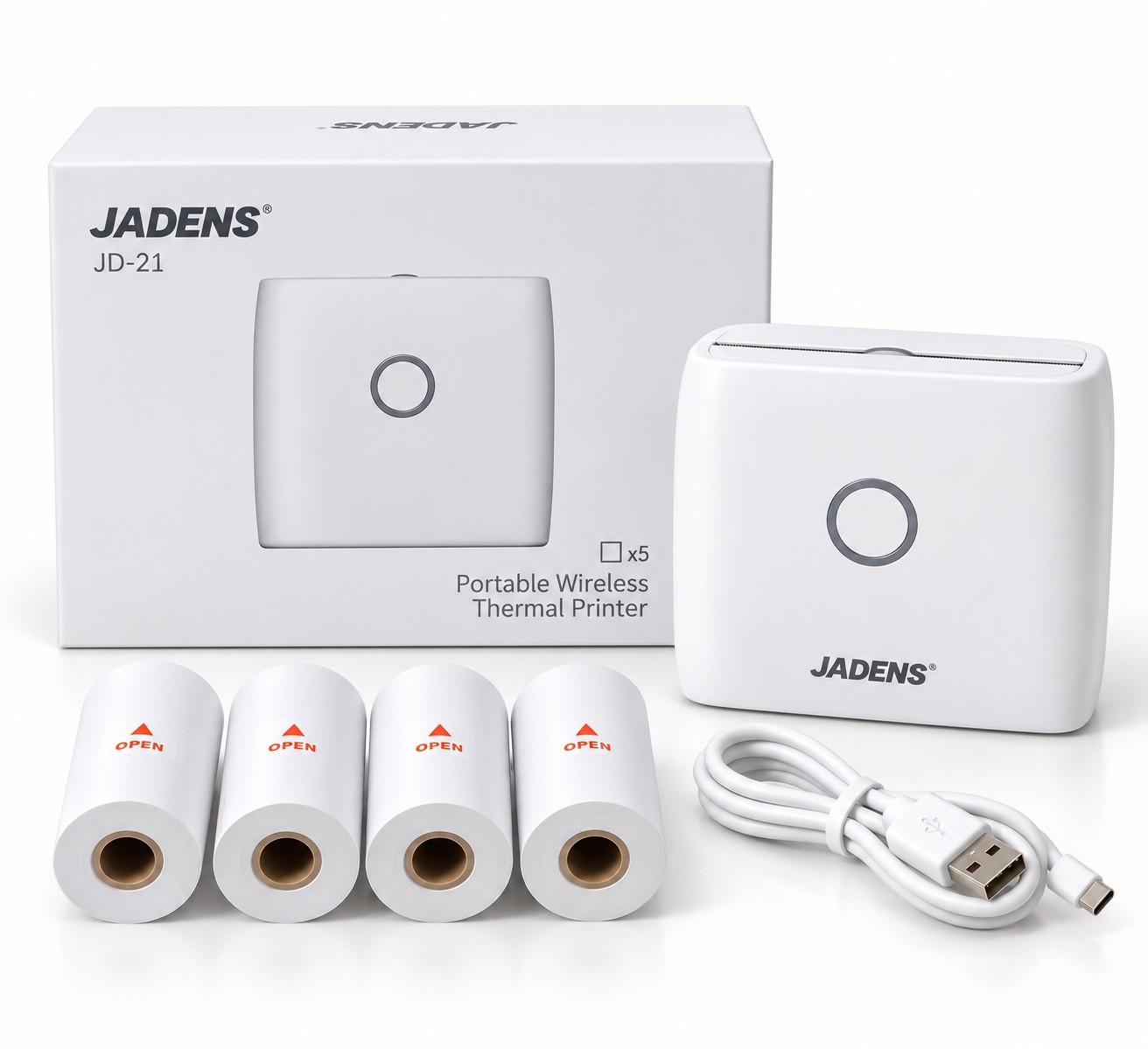 Jaden’s JD-21 Portable Wireless Thermal Printer White