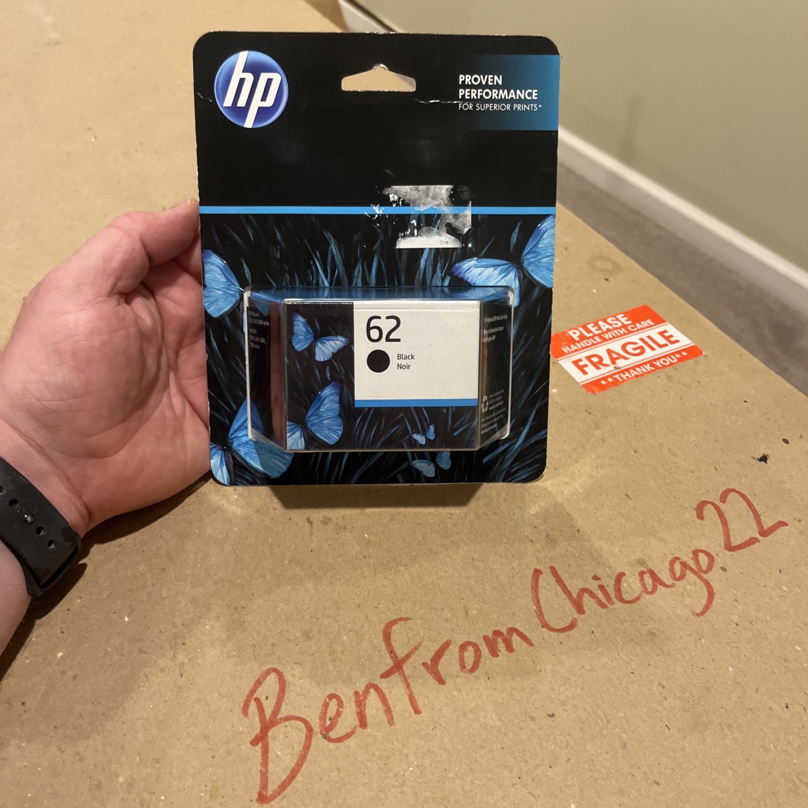 Genuine HP 62 Black Ink Cartridge C2P04AN Expired Feb 2024 OEM Brand New Sealed