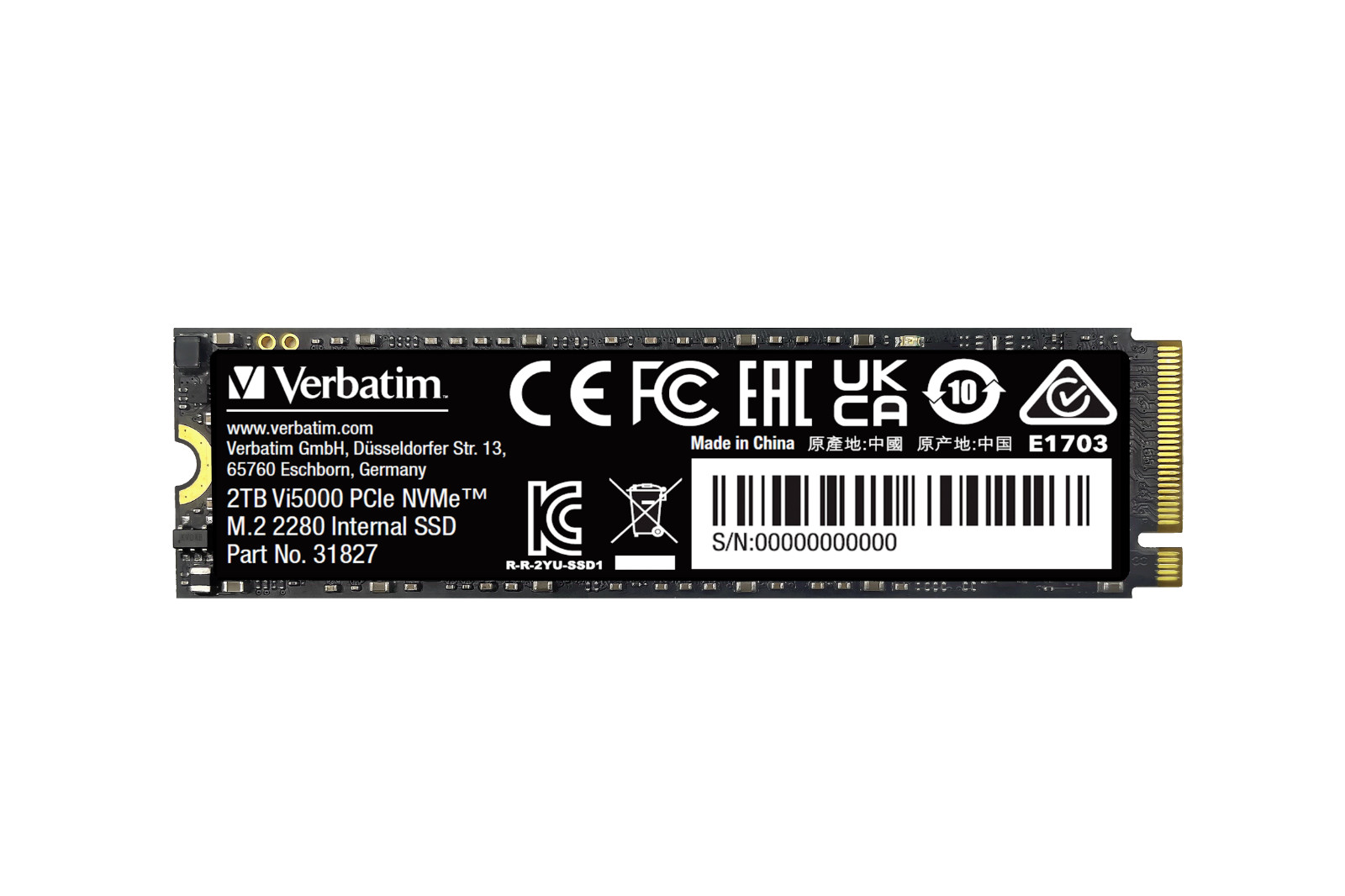 Verbatim Vi5000 2TB NVMe M.2 PCIe Gen4 x4 Internal SSD 5000MB/s Gen 4 2280 31827