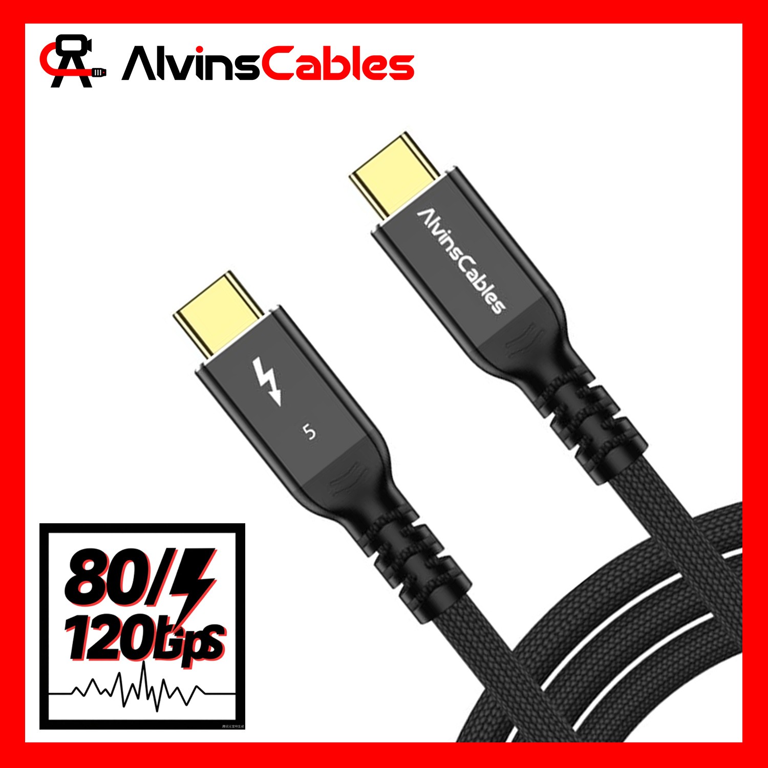Thunderbolt 5 Cable 4ft/1.3M 240W 120Gbps for Apple USB-C to USB-C Cable PD Fast