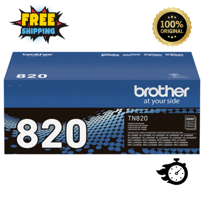 Brother TN-820 Black Toner Cartridge – Standard Yield – New, Sealed, Fast Ship