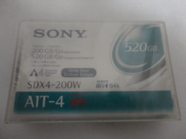 Sony Tape Cartridge SDX4-200W AIT-4 520GB 200GB AIT4 Brand NewFactory Sealed