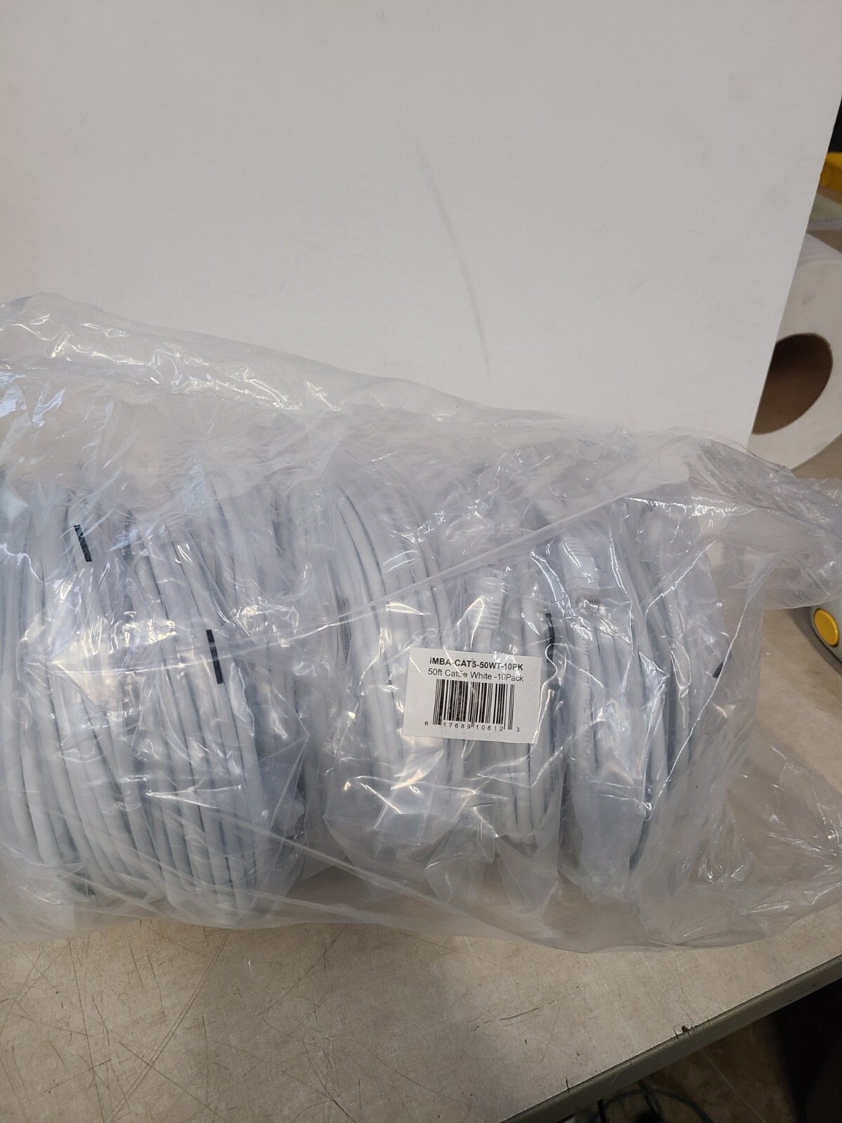 iMBAPrice 50 ' Cat5e Network Ethernet Patch Cable, 10 Pack, White