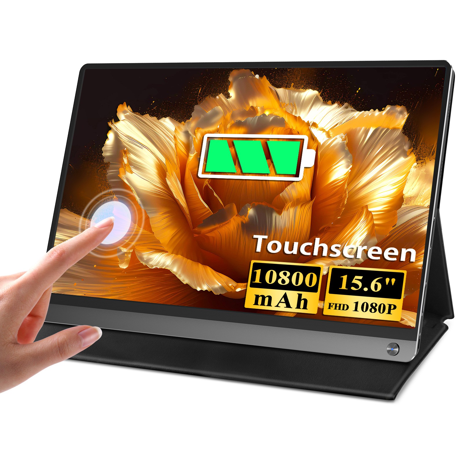 15.6" 120Hz Touchscreen 1080P Portable Monitor w/Battery Type C For Compter PS 5