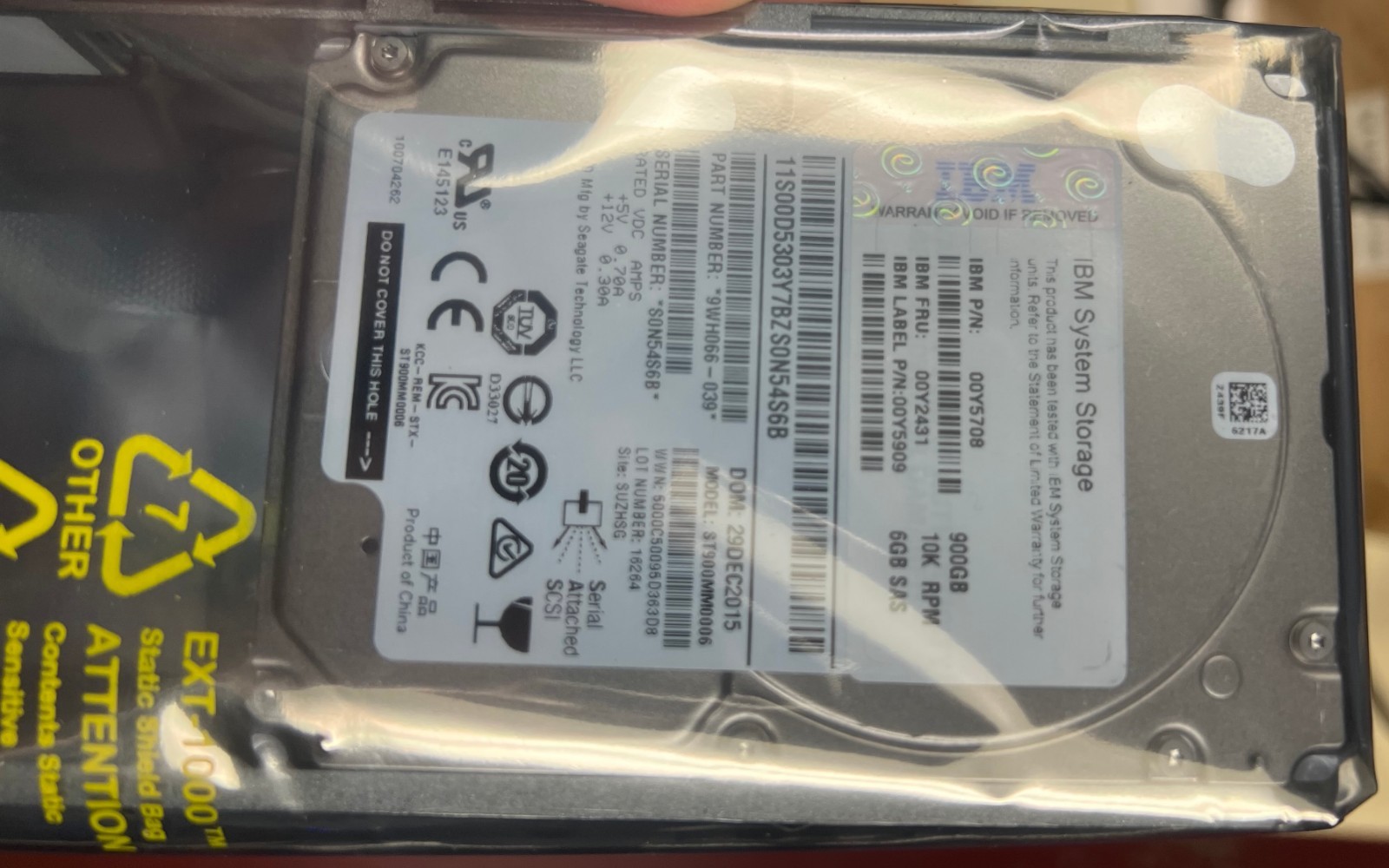 00Y2431,00Y5708,00Y5909 IBM 900GB 10K 6GBPS SAS 2.5" HDD 