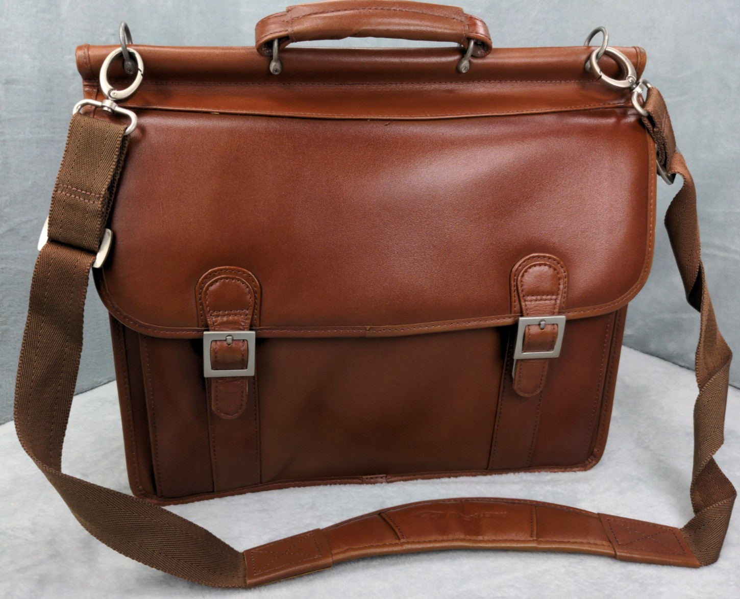McKlein Professional Leather Shoulder Messenger Bag Brown Laptop Protection