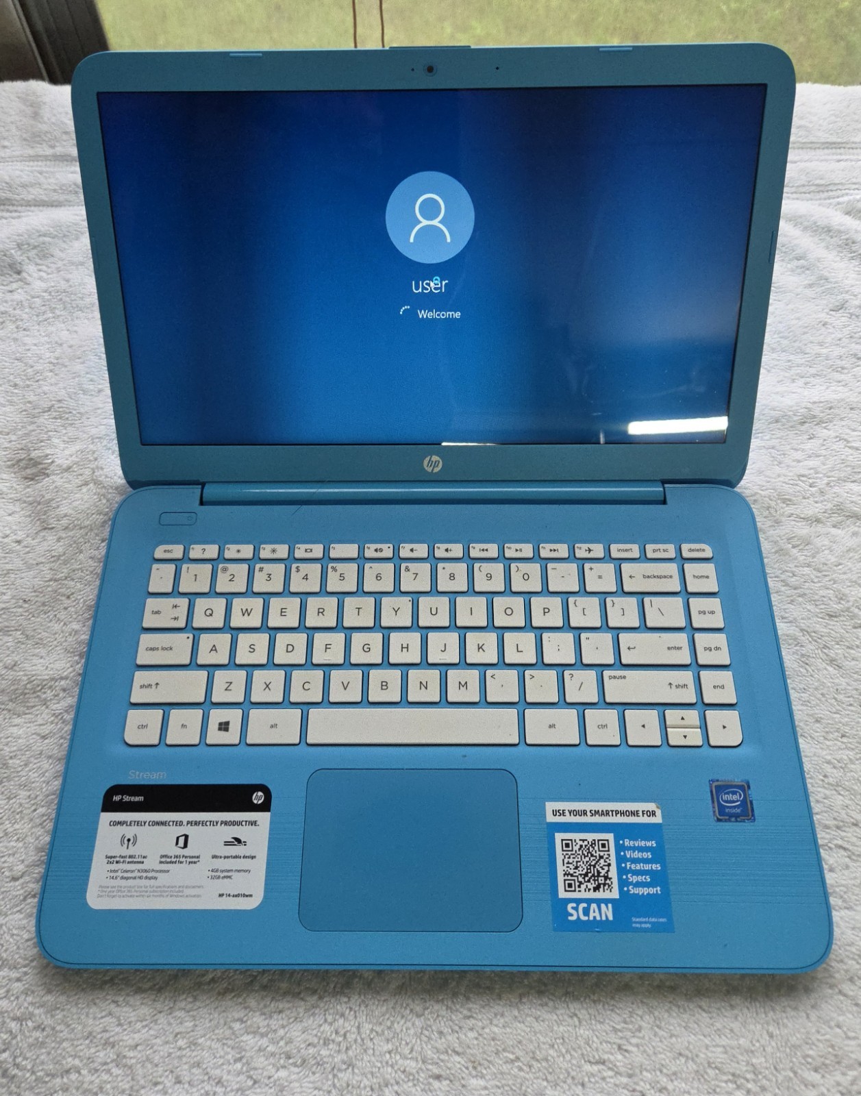HP Stream 14-ax010wm Blue Laptop - Check All Pictures