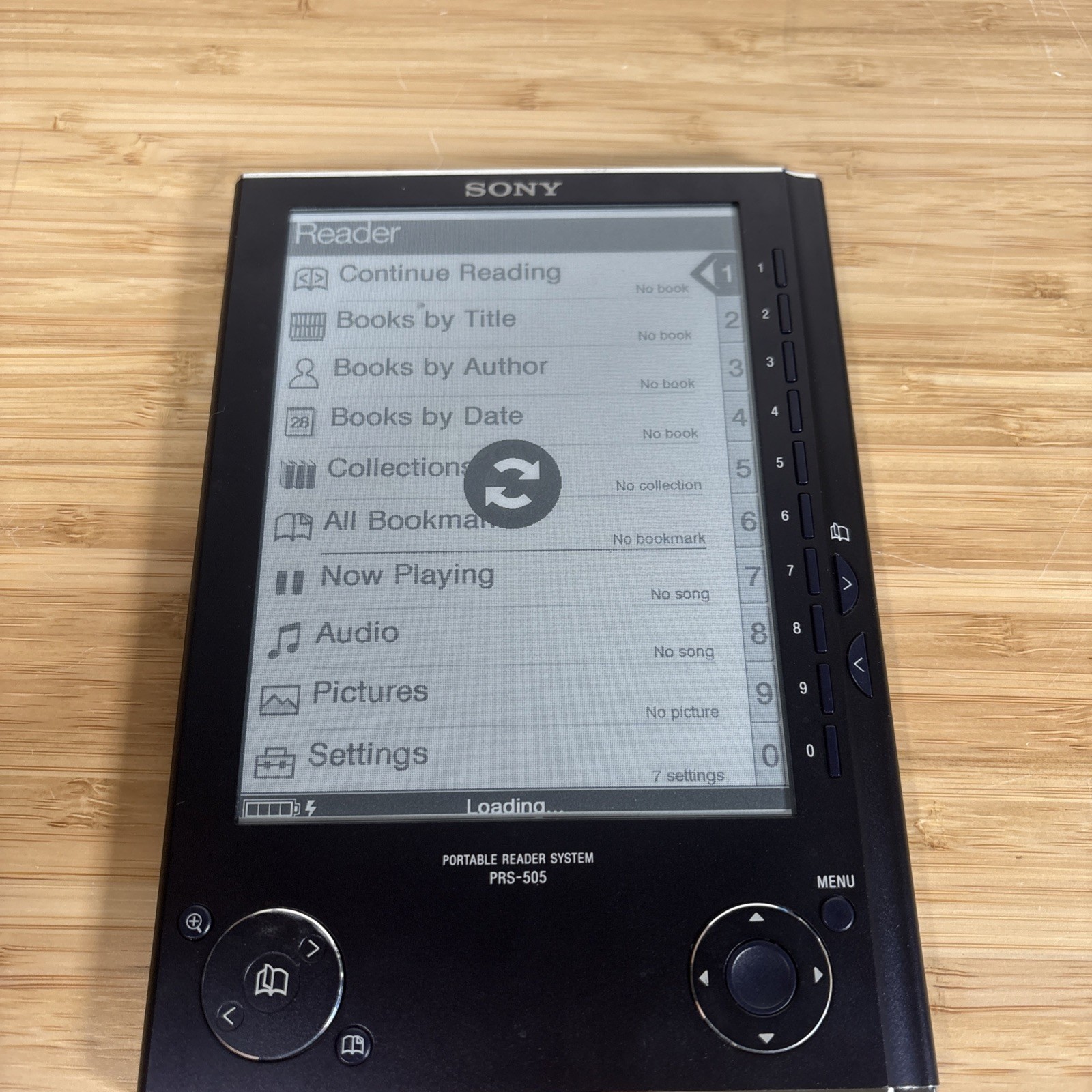 Sony Reader PRS 505 250MB, 6in - Blacks needs NEW BATTERY-Working