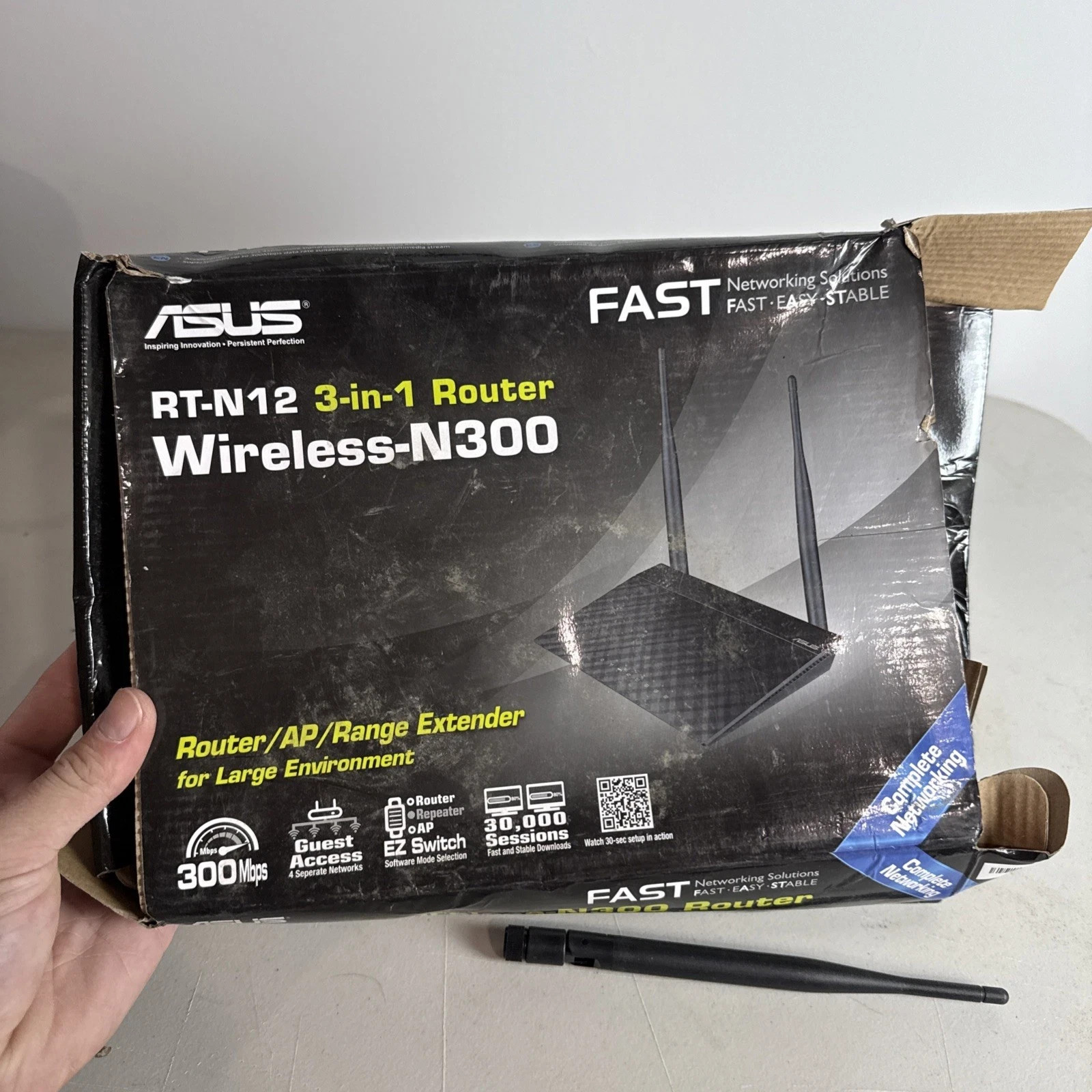 ASUS RT-N12 Wireless N300 Router AP Range Extender - OPEN BOX Never used