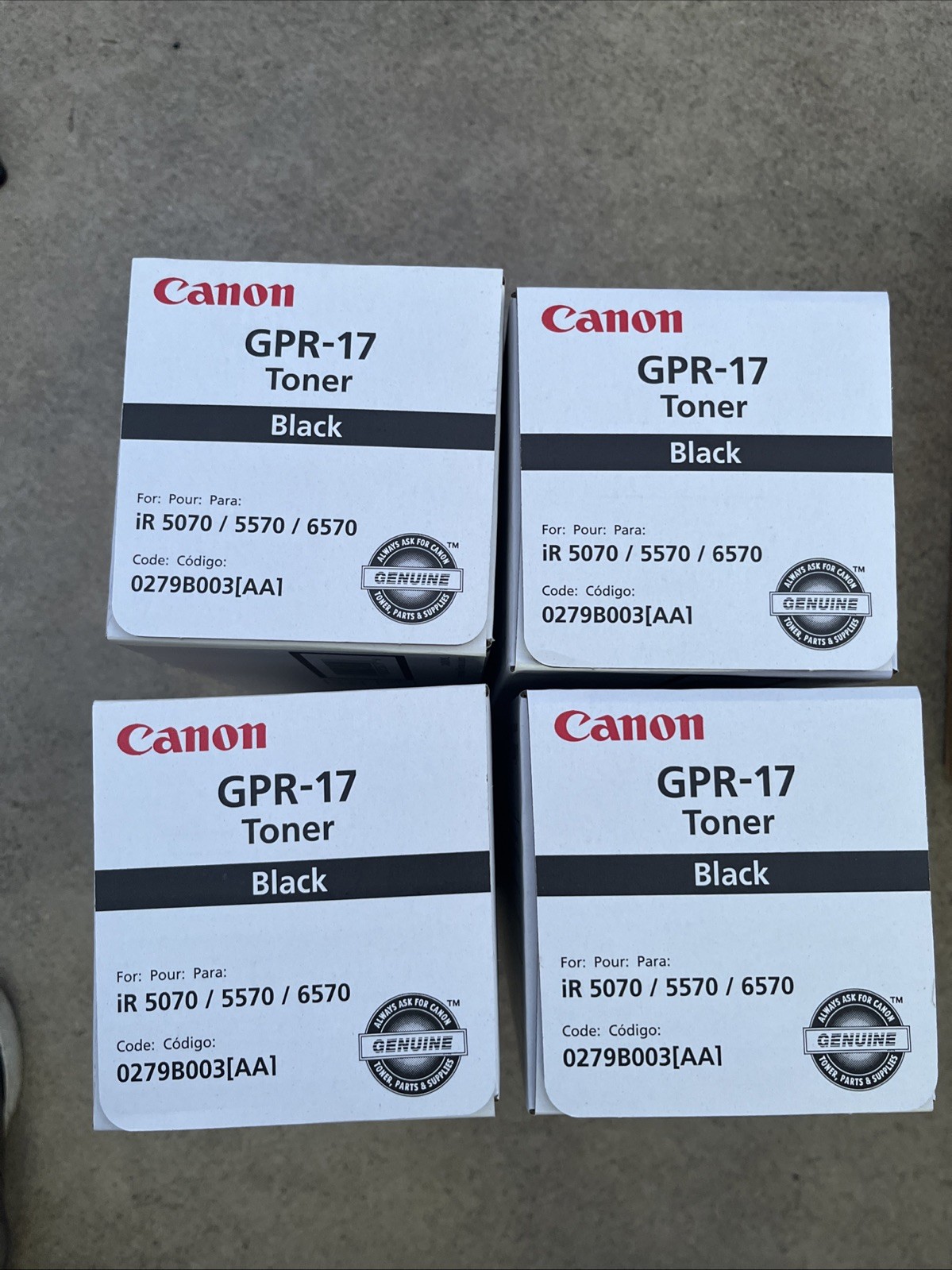4 Pack Genuine Canon GPR-17 0279B003AA 5070 5570 6570 Toner 