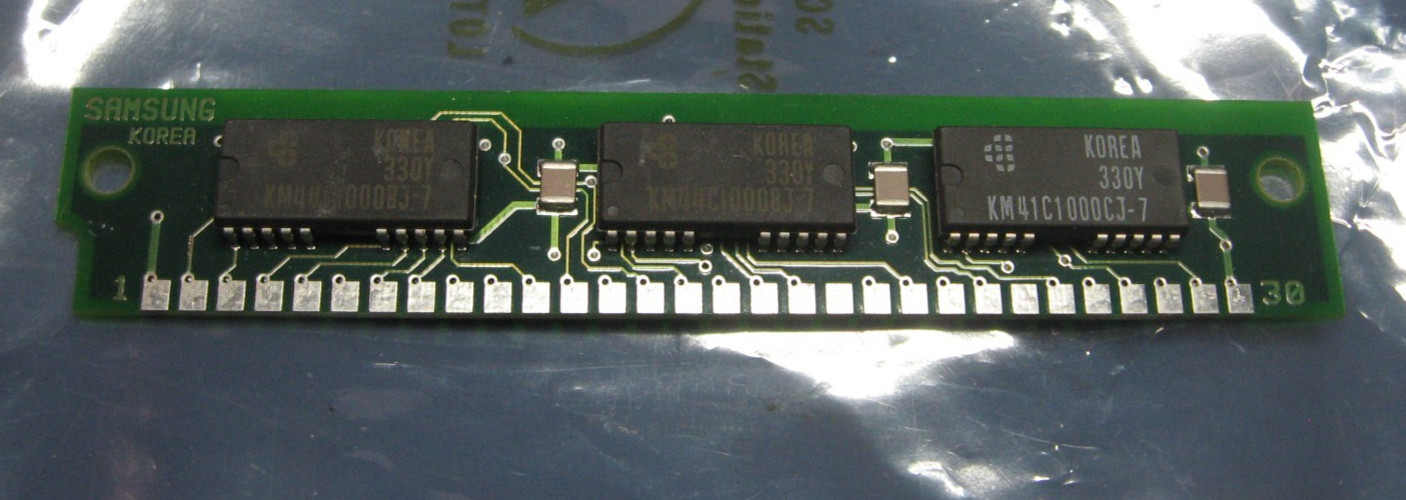 KMM591000BN-7 Samsung 30-Pin SIMM Memory RAM 3-Chip 1M - USED Qty 1