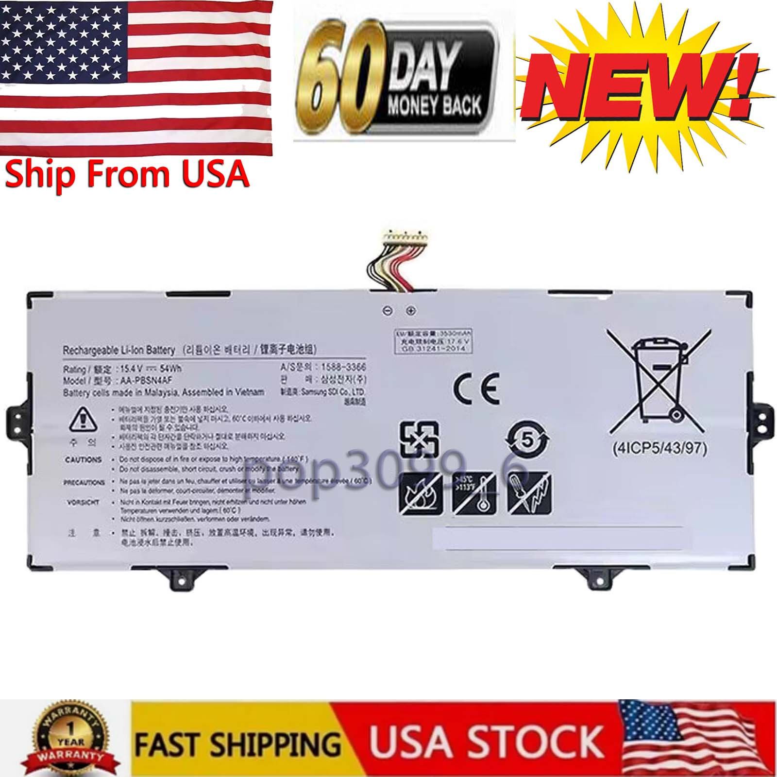 AA-PBSN4AF BA43-00391A BA43-00391B battery For SAMSUNG NP730QCJ NP730QDA