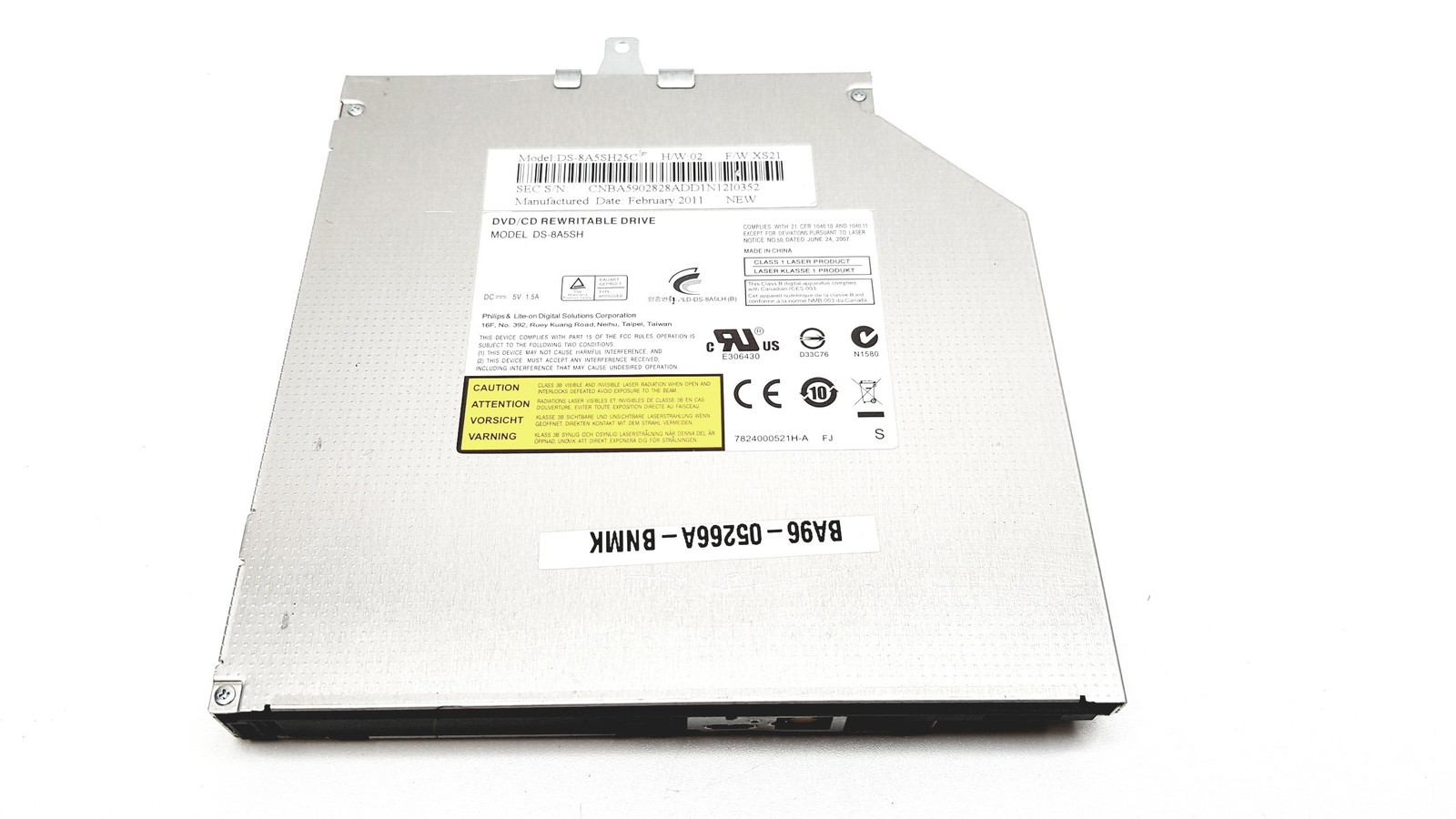 Samsung DS-8A5SH DVD/CD Rewritable Drive DS-8A5SH25C BA96-05266A No Bezel
