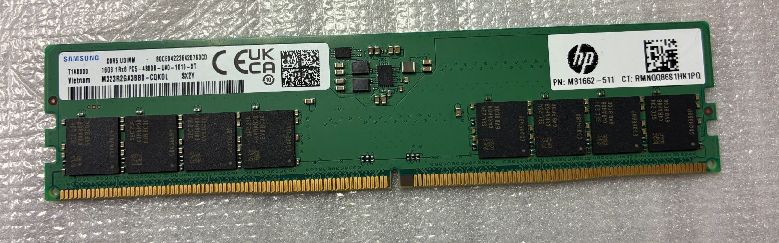 SAMSUNG 16GB 1RX8 PC5-4800B UDIMM DESKTOP MEMORY M32RGA3BB0 HP M81662-511