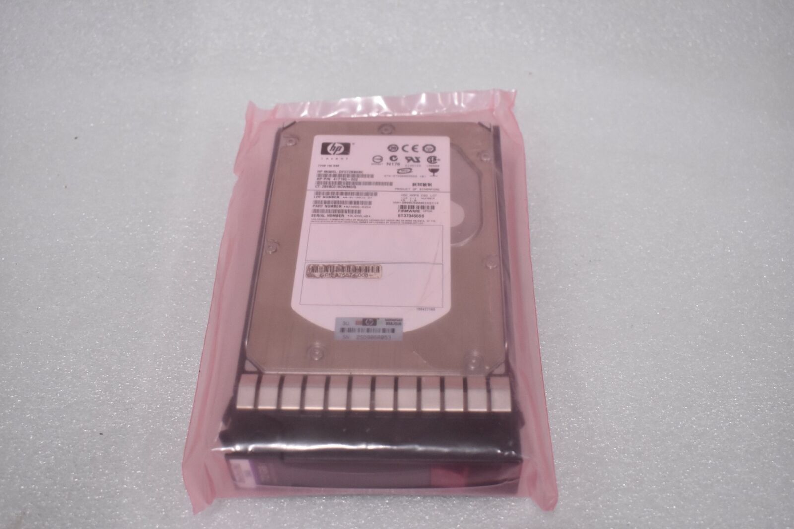 HP 417190-002 MODEL:DF072BB6BC 72GB 15K SAS HARD DRIVE PRODUCT OF SINGAPORE