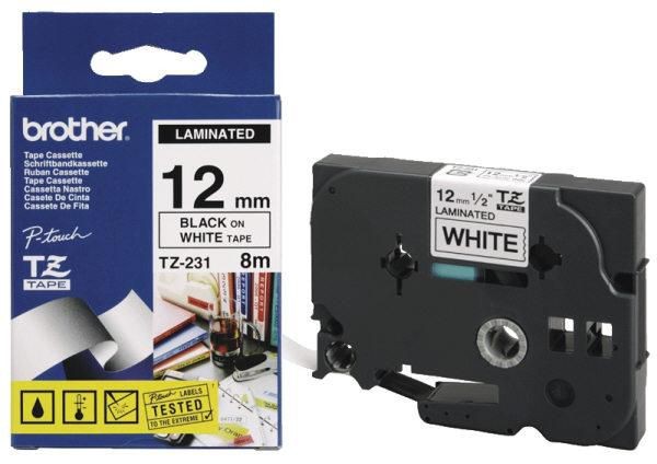 Brother TZ231 TZE-231 P-Touch Tape Black on White 12mm ~E~