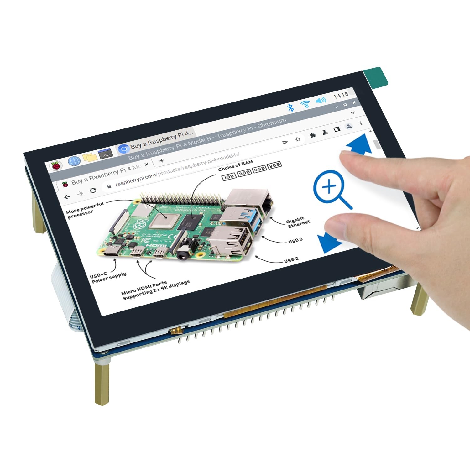FREENOVE 4.3 Inch Touchscreen Monitor for Raspberry Pi 5 4 B 3 B+ A+, 800x480...