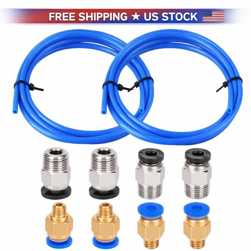 PTFE Bowden Tube Kit for 1.75mm Filament | 1.5m Blue + PC4 Fittings