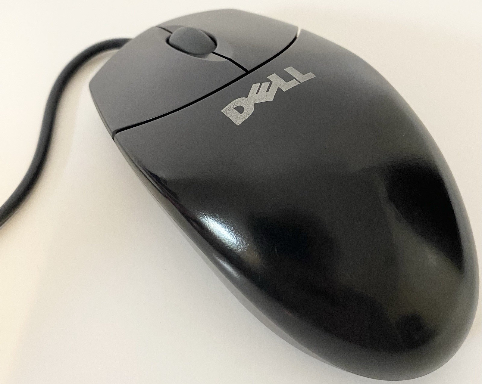 Vintage DELL M-S69 Black Scroll Wheel Wired Ball Mouse