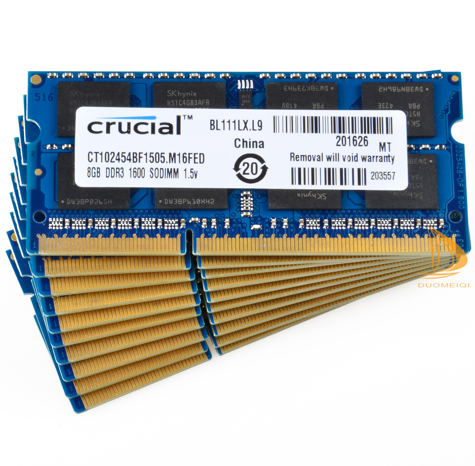 LOT Crucial 10x 8GB 2Rx8 PC3-12800S DDR3 1600Mhz SODIMM RAM Laptop Memory $GS$