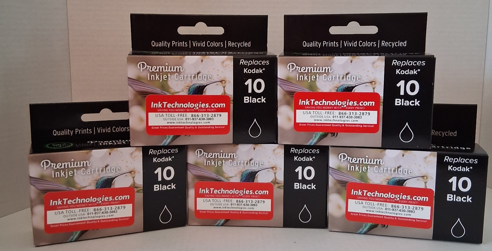 5 Compatible Kodak 10XL 10B Black Ink Cartridge Replacement  BB Date 01-03/2024