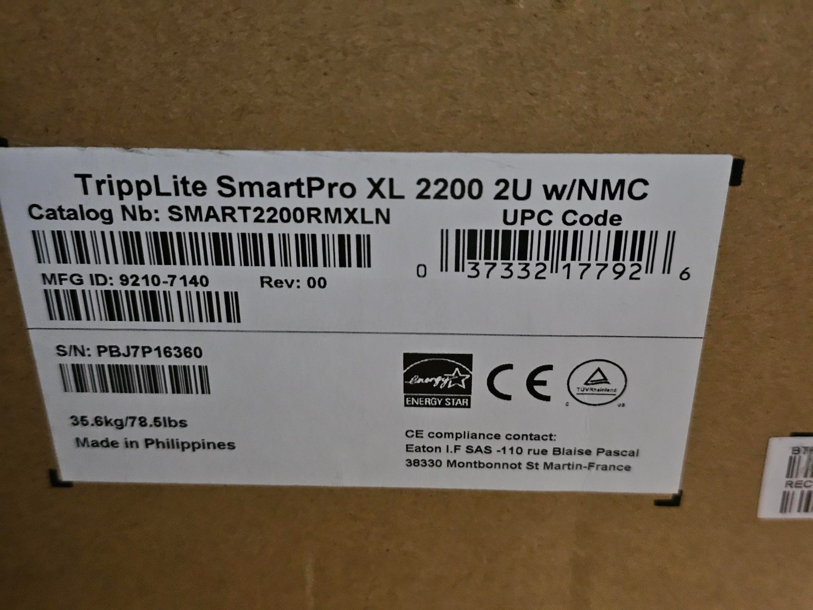 tripplelite smart pro XL 2200 2U SMART2200RMXLN  for parts