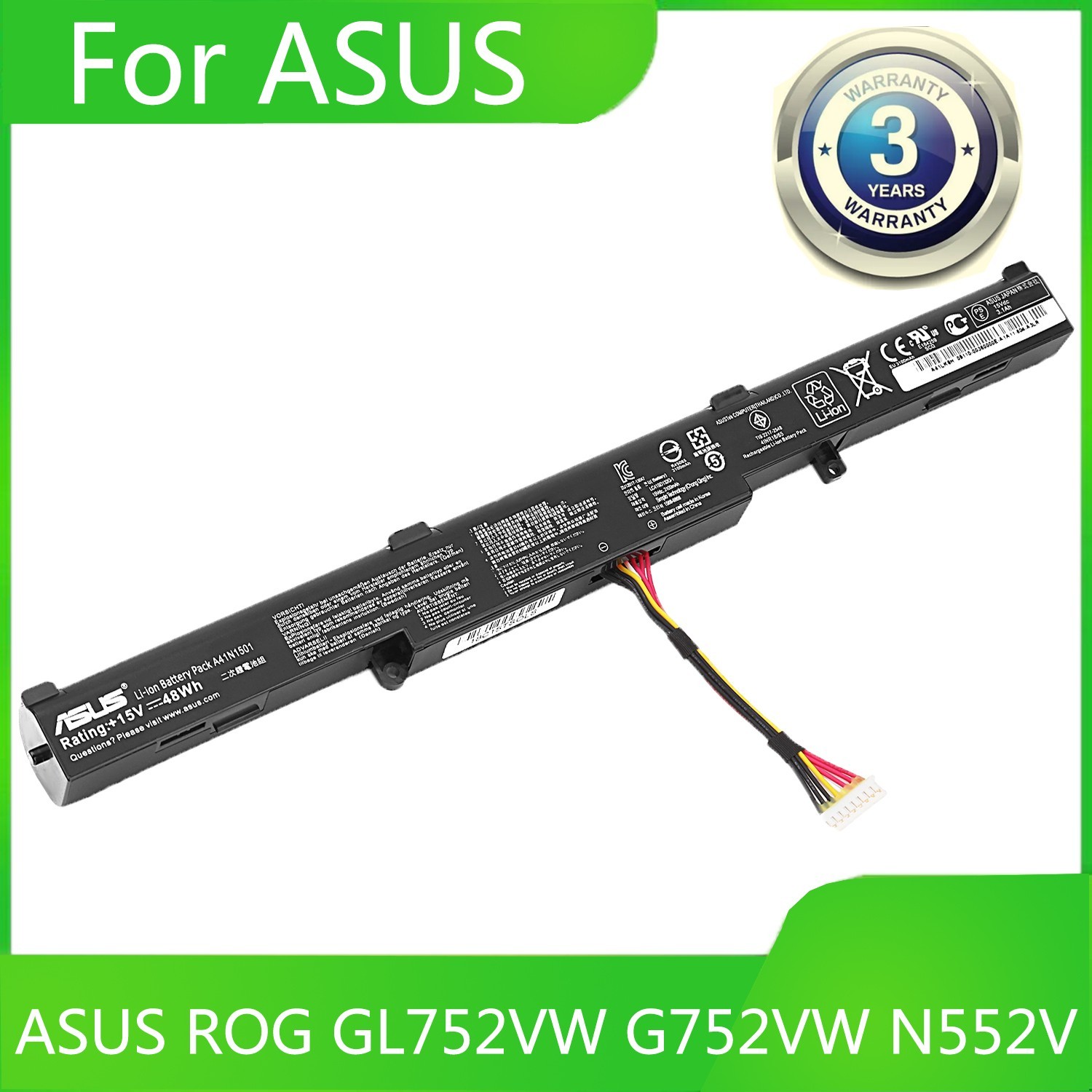 Genuine New A41N1501 A41LK9H Battery for ASUS ROG GL752VW G752VW N552V N552VX
