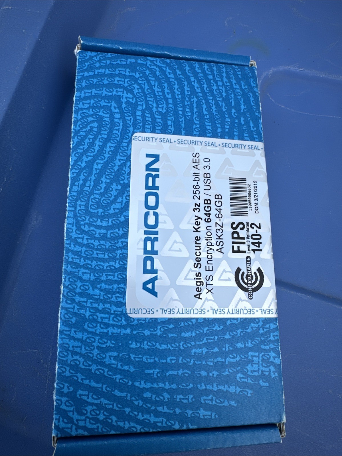 Apricorn 64GB Aegis Secure Key USB 3.1 Flash Drive