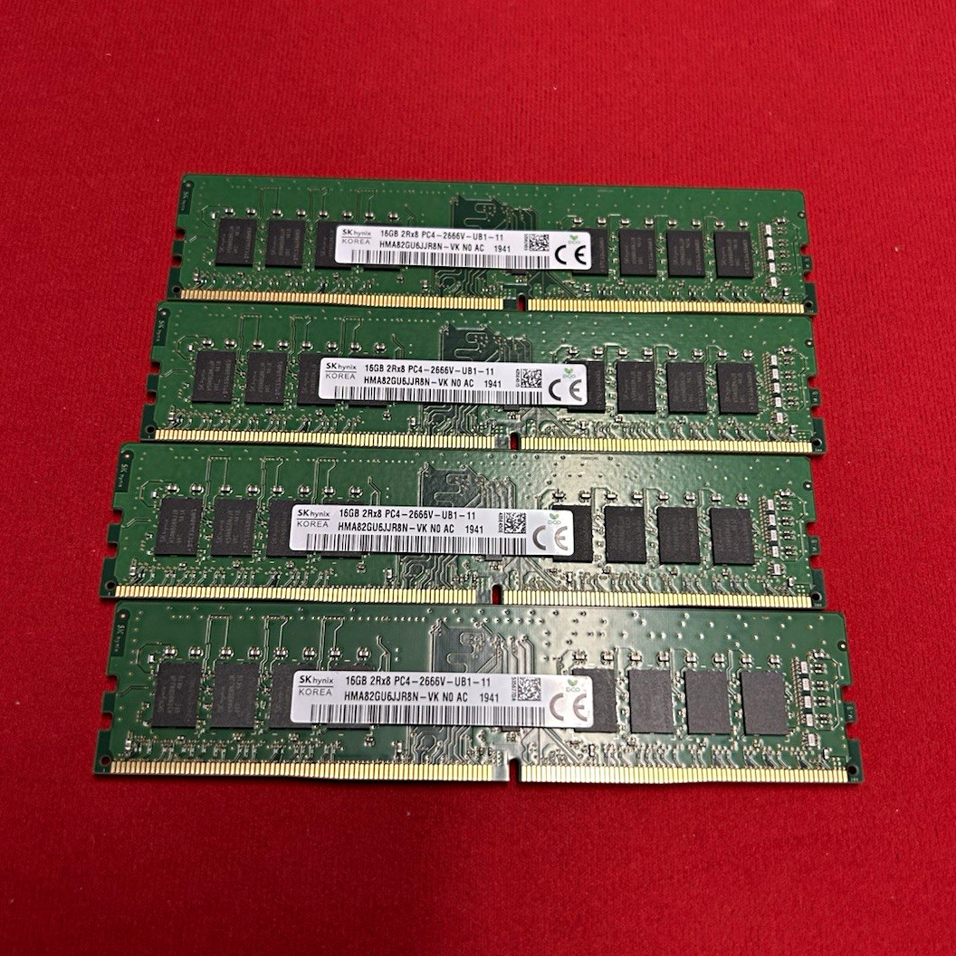 SK hynix 64GB (4x16GB) DDR4 PC4-2666V HMA82GR7CJR8N-VK RAM
