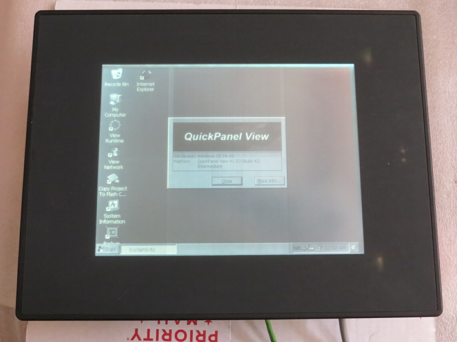 GE Fanuc QuickPanel View IC754VBI10MTD-BB 10" Mono Touch ES1001, Used Tested 