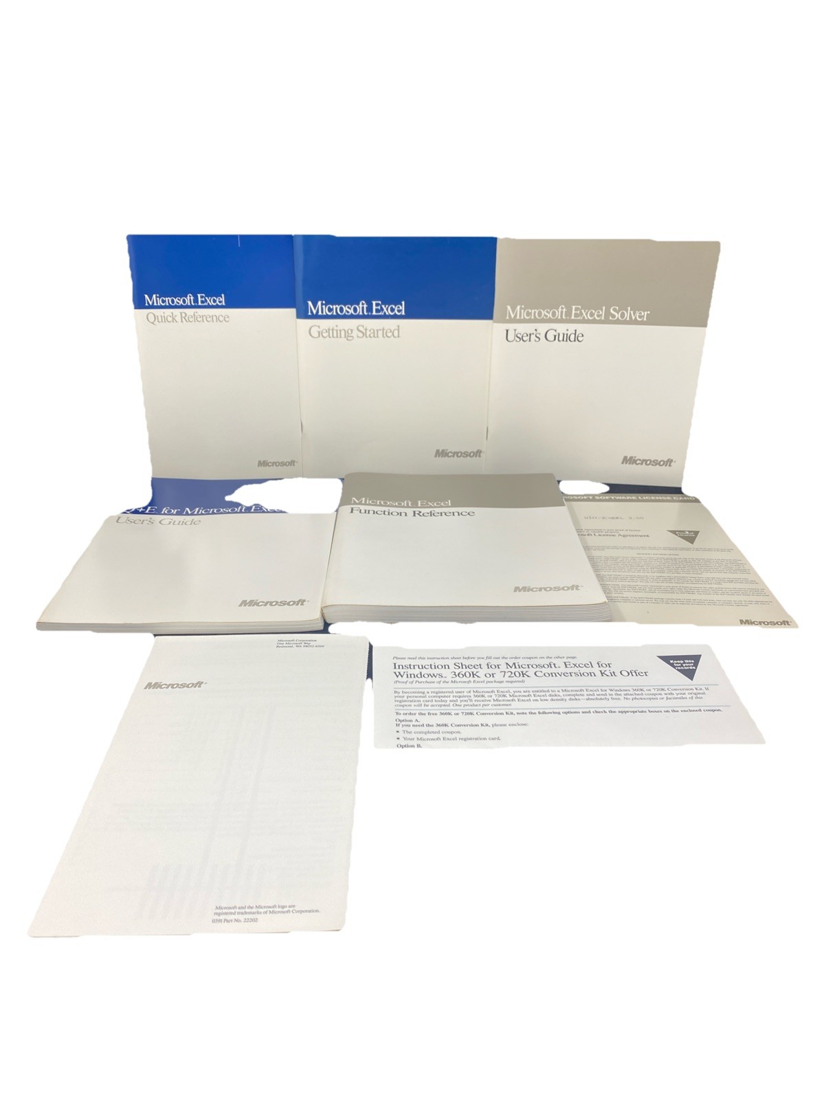 5 Vintage Microsoft Excel 3.0 Books: Quick Reference, User Guide Plus More