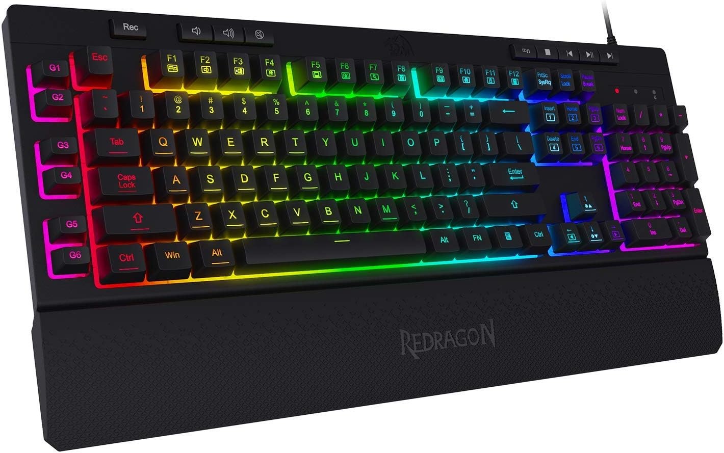 Redragon K512 Shiva RGB Backlit Membrane Gaming Keyboard with Multimedia Keys