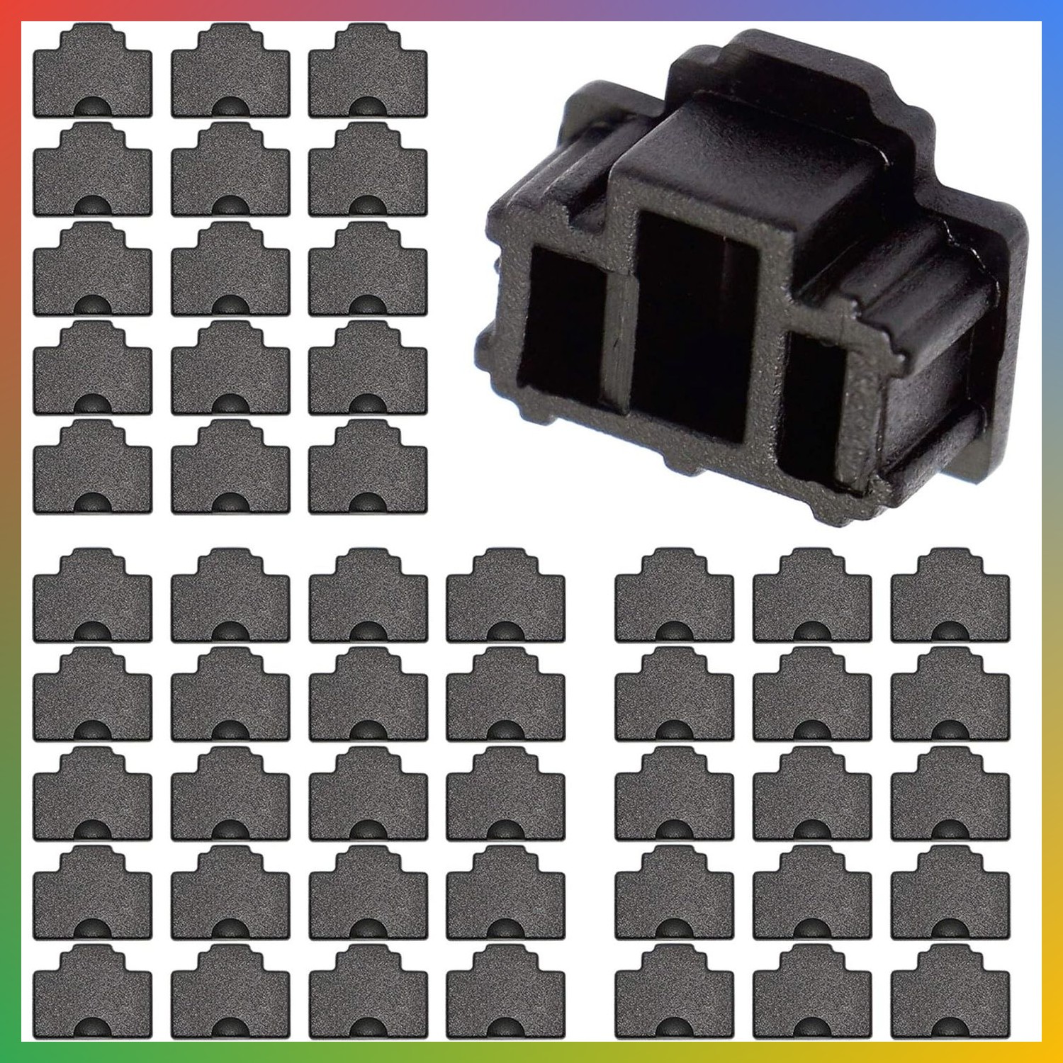 50Pcs RJ45 Dust Cover Silicone Ethernet Port Protector Black Small