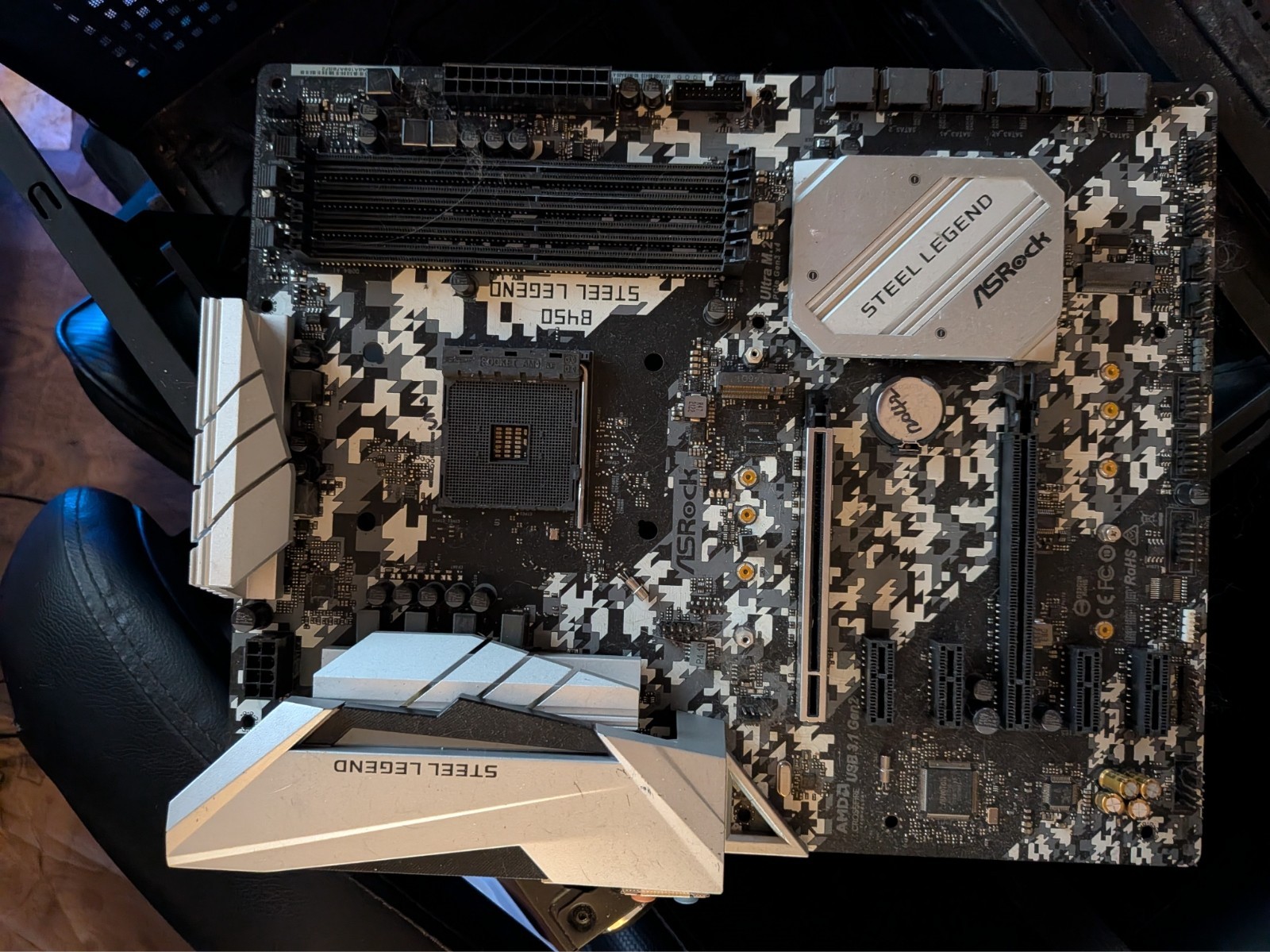 Defective/Working ASRock B450 Steel Legend Socket AM4 AMD Motherboard - Read