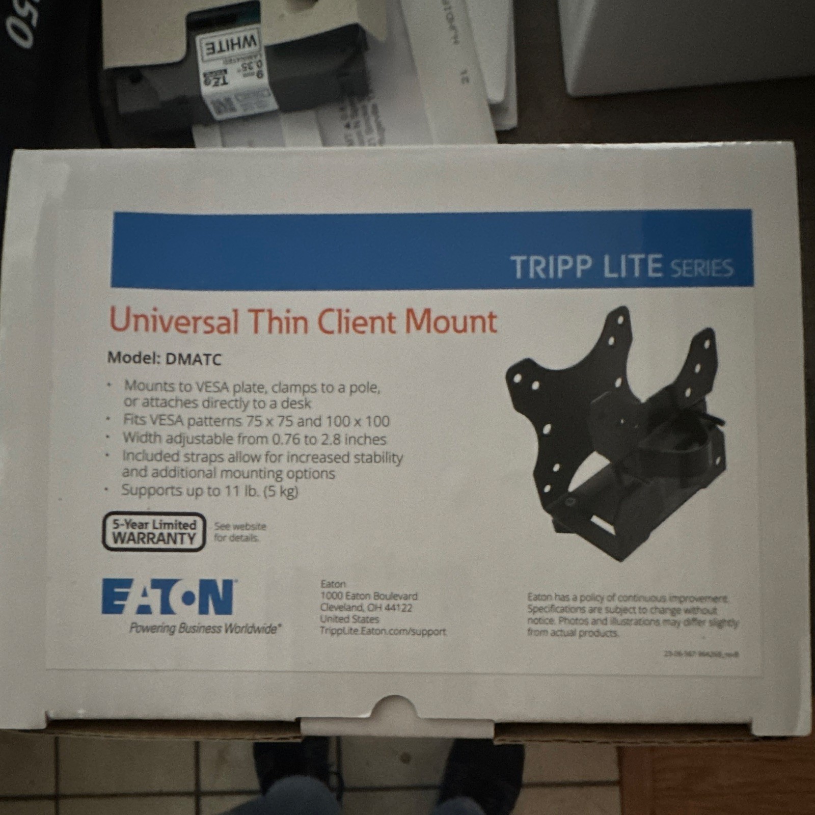Tripp Lite Universal Thin Client Mount DMATC VESA 75x75 100x100 Black