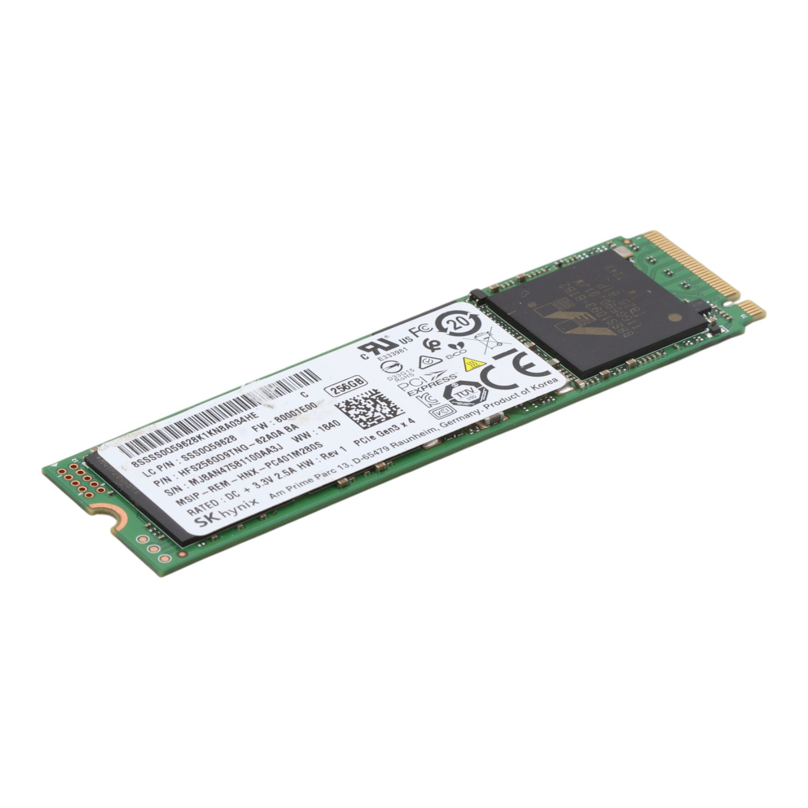 SK Hynix 256GB PCIe 3.0 x4 NVMe M.2 2280 HFS256GD9TNG-62A0A SSD