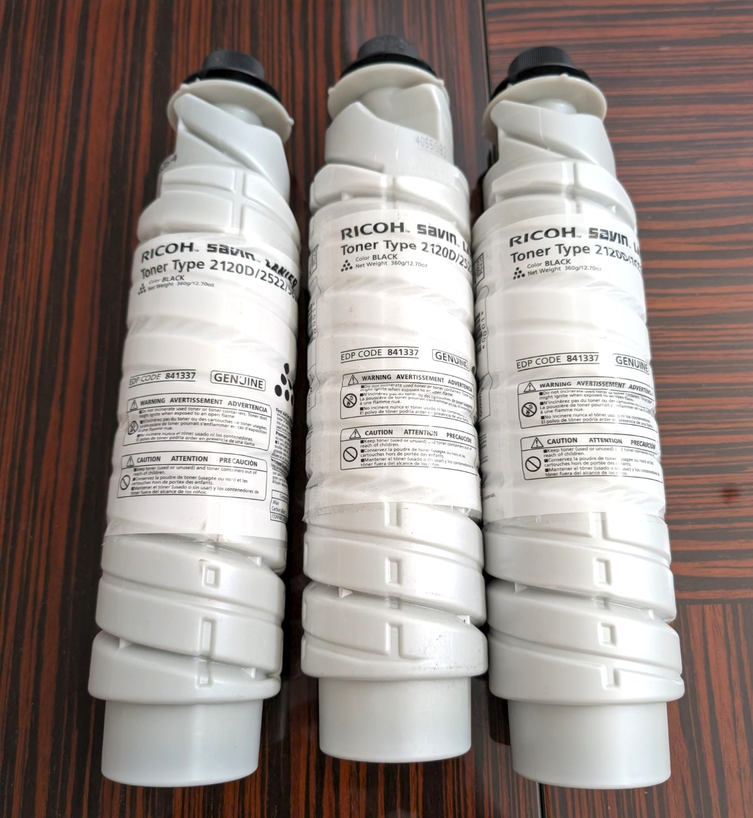 Genuine Ricoh Savin Lanier Toner Type 2120D/2522D/5627 Black Lot of 3