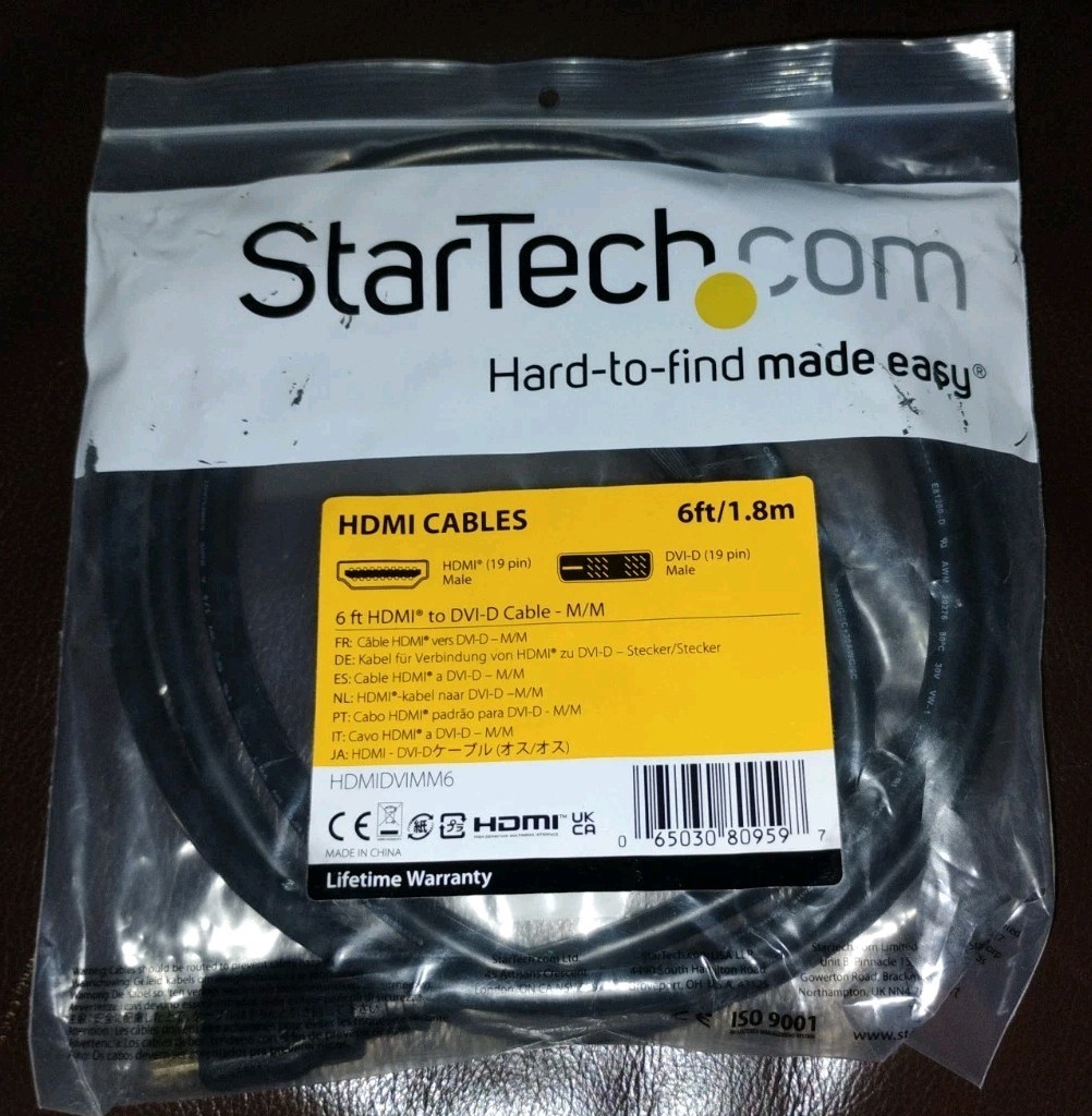StarTech 6ft HDMI to DVI-D Cable - M/M (HDMIDVIMM6) Male / Male Cable / Adapter